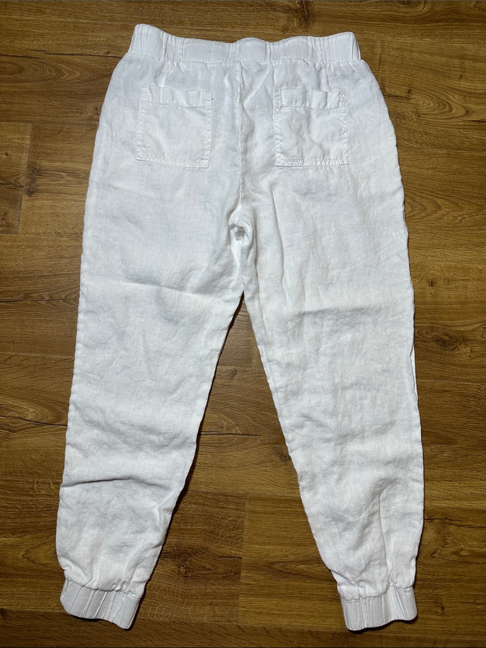 Marrakech 100% Linen White Jogger Pants Size Medium - Picture 6 of 9